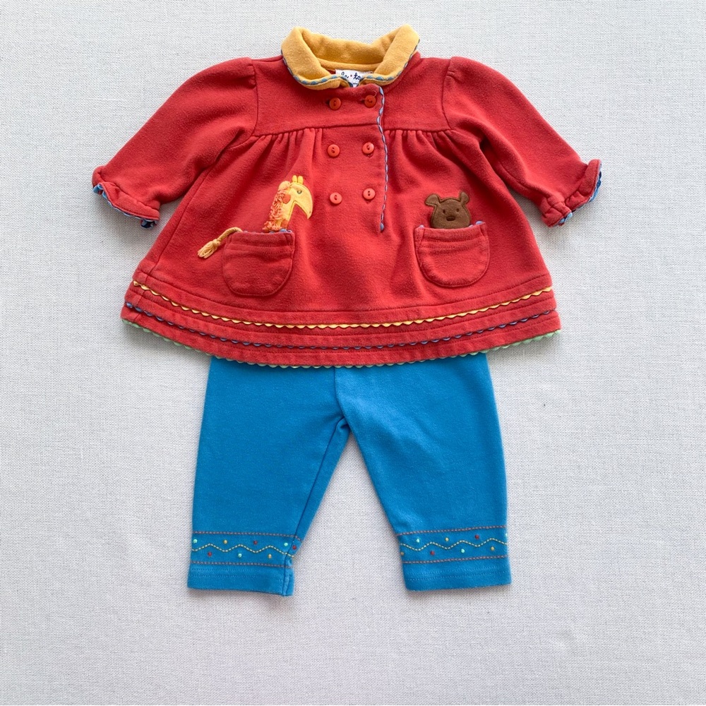 Vintage Y2K Le Top Animals Sweater & Pants 2 Piece Set 0-3M